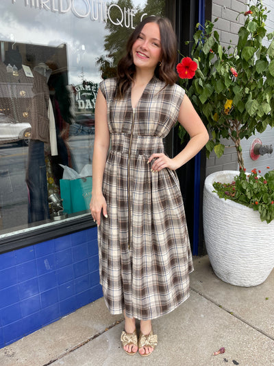 Mocha Plaid Dress