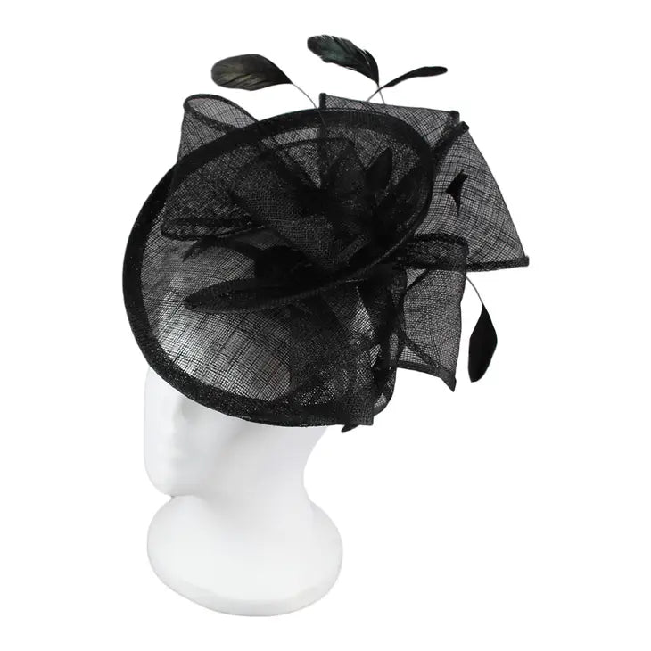Black Bow & Feather Fascinator