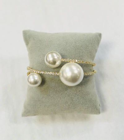 Pearl Coil Bracelet Gold