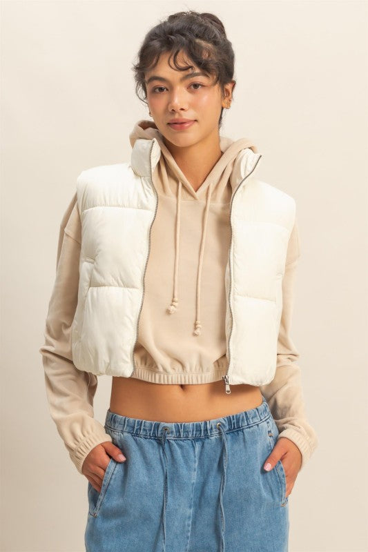 Cream Crop Vest