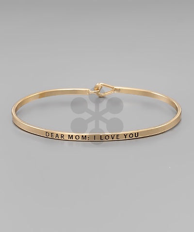 Dear Mom Bracelet Brass