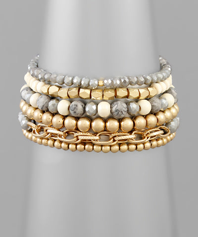 Grey Ivory Gold Bracelet