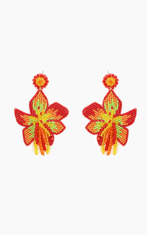 Coral Lily Earrings