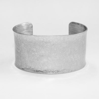 Worn Silver 1.25" Wide Cuff Bracelet