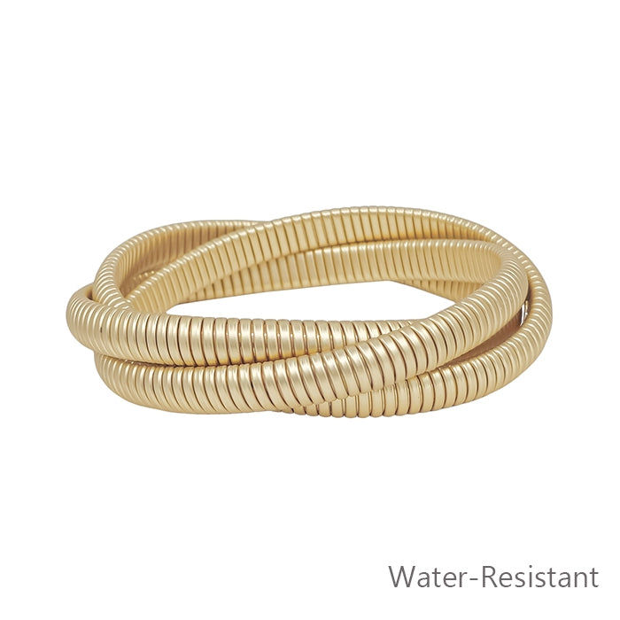 Matte Gold Twisted Stretch Bracelet