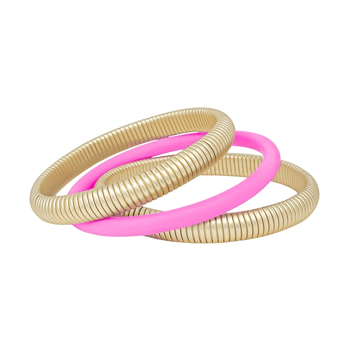 Hot Pink & Gold Bracelet Set