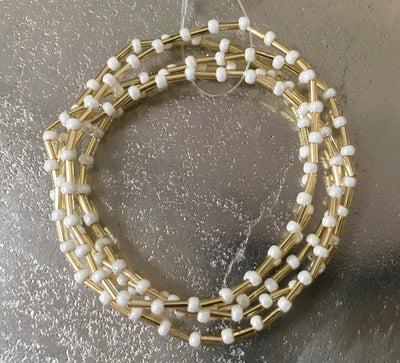 White Seed Bead Bracelet Set