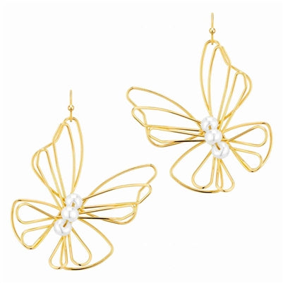 Gold Wired Butterfly Earrings