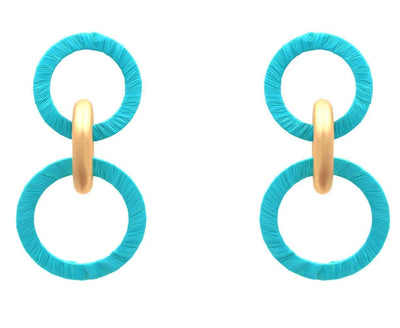 Blue Circles Drop Earrings
