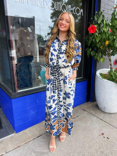 Blue Botanical Midi