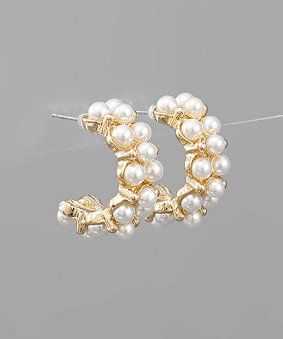 Pearl Studded Hoops