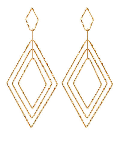 Gold Rhombus Earrings