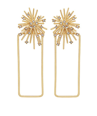 Snowflake Accent Square drop Earrings