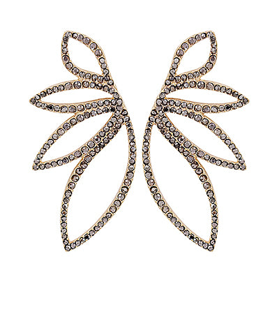 Hematite/Gold Wing Shape Earrings