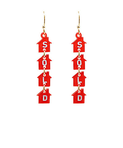Red Sold Dangle Earrings