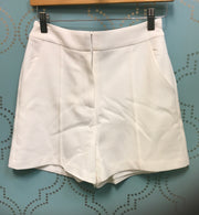 White Pin Tuck Shorts