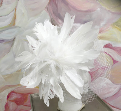 White Flower Bouquet Fascinator