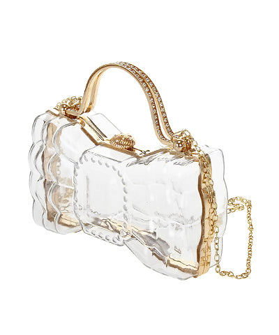 Bow Shape Clear Clutch