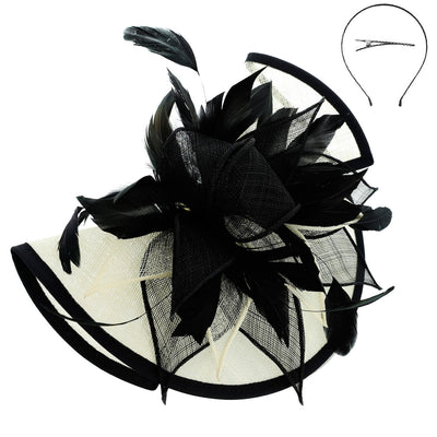 Ivory Black Folded Fascinator