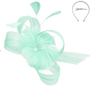 Feather & Jeweled Mesh Fascinator