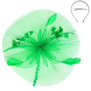 Floral Feather Mesh Fascinator