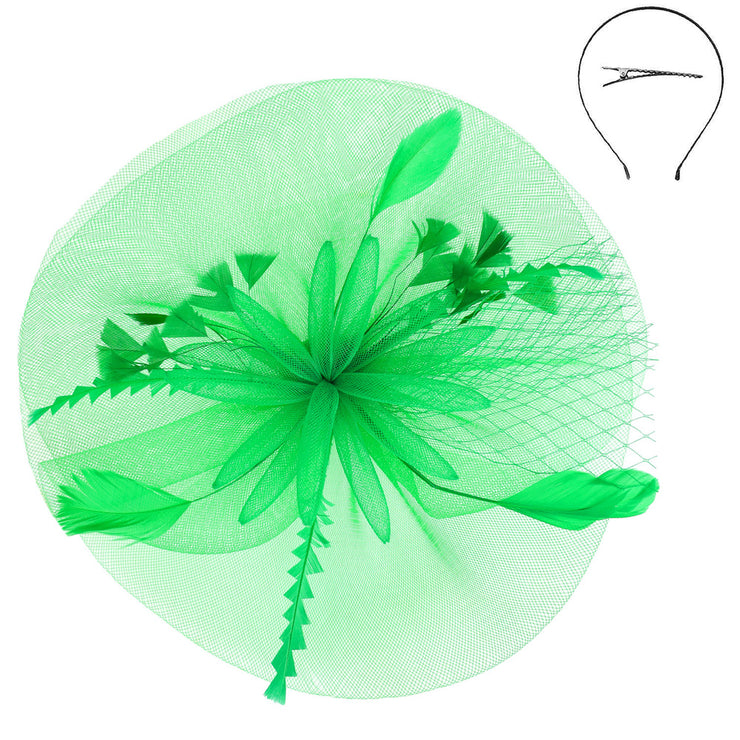 Floral Feather Mesh Fascinator