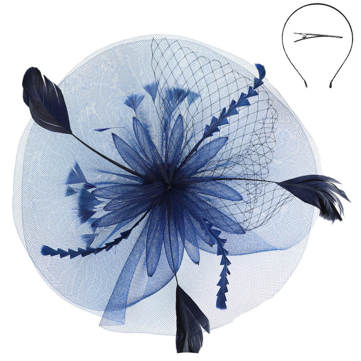 Floral Feather Mesh Fascinator