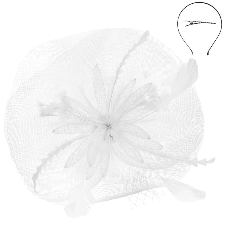 Floral Feather Mesh Fascinator