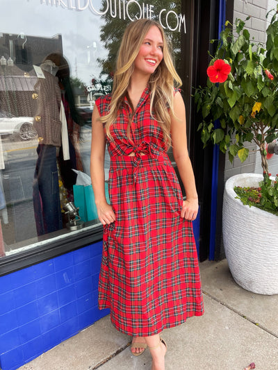 Paige Red Plaid Midi