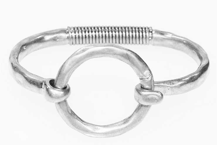 Silver Circle Hinged Bracelet