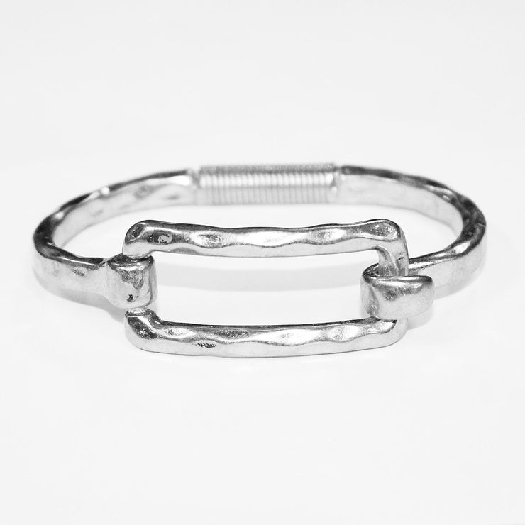 Silver Hinged Square Bracelet