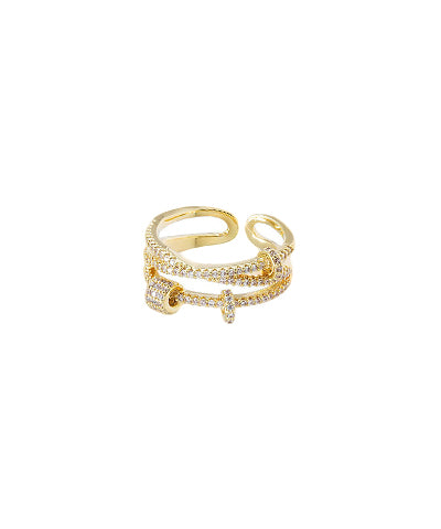 Pave & Multi Shape 2 Layer Ring