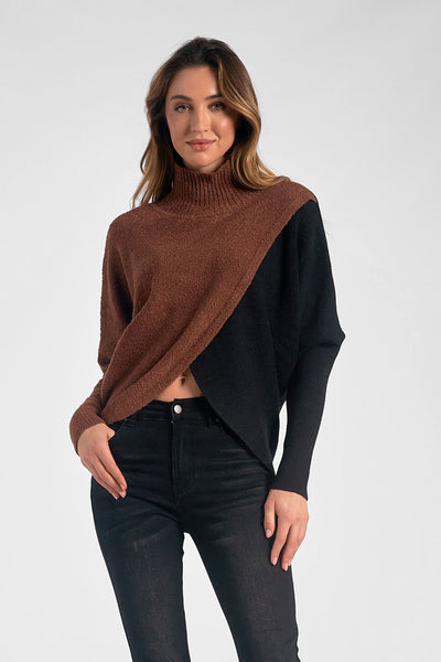 Brandy Color Block Sweater