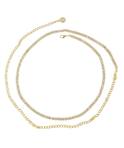 Gold & Clear Chain Belt
