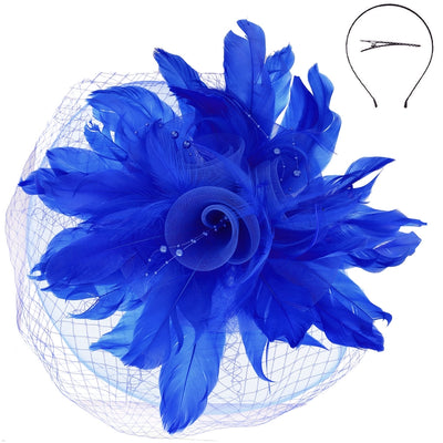 Royal Blue Flower Bouquet Fascinator