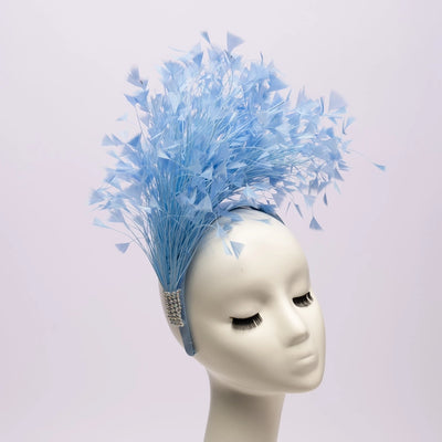 Light Blue Feather 1920"s Style Fascinator