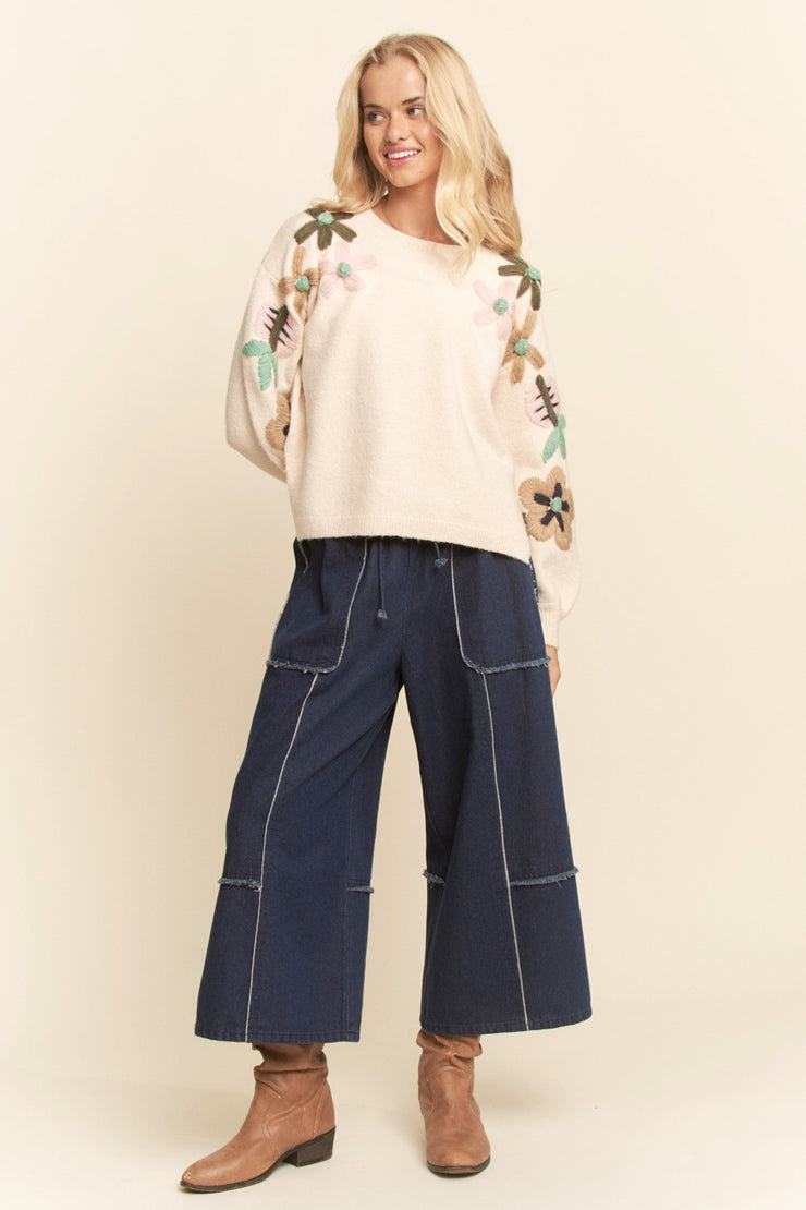 Ivory Flora Sweater