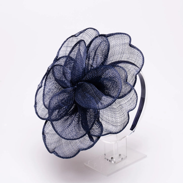 Navy Peony Fascinator