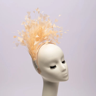 Peach Feather 1920's Style Fascinator