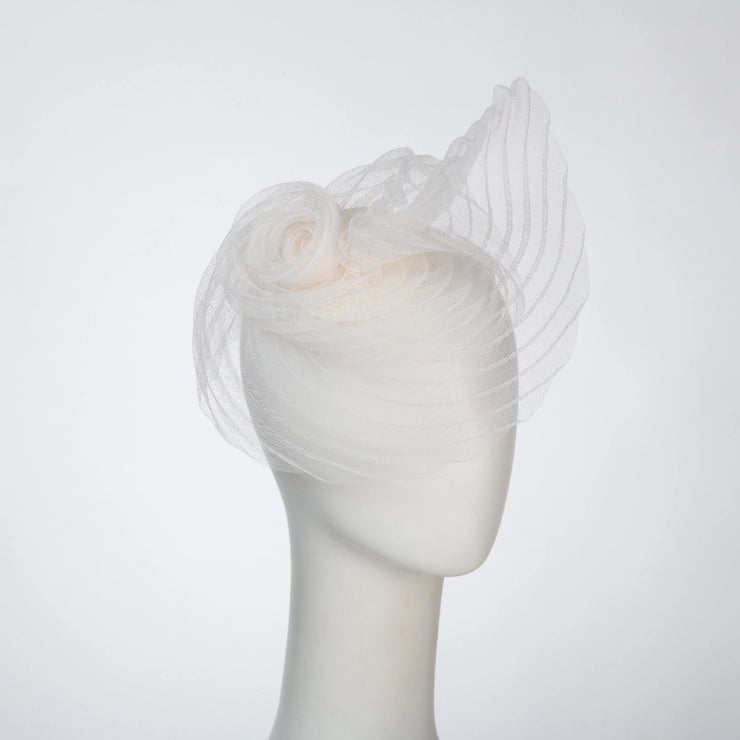 Ivory Swirl Pleated Fascinator