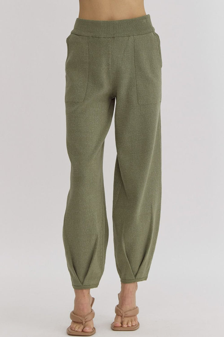 Olive Knit Joggers