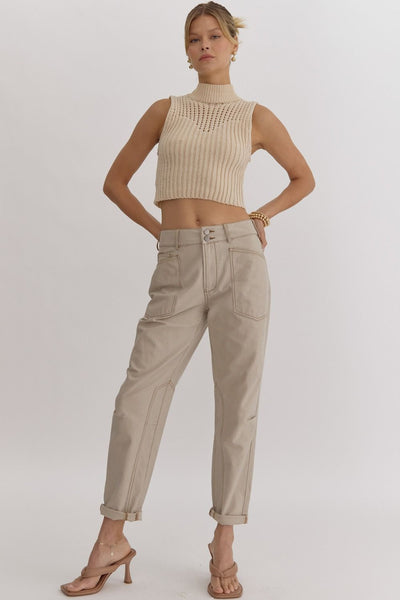 Ecru Detail Pants