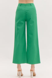 Green Wide Leg Ankle Length