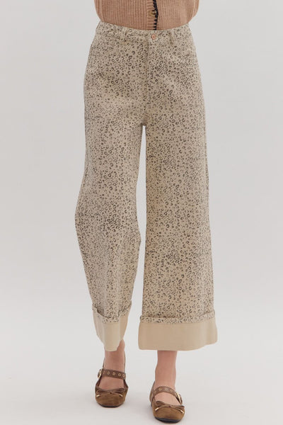 Light Leopard Cuff Pants