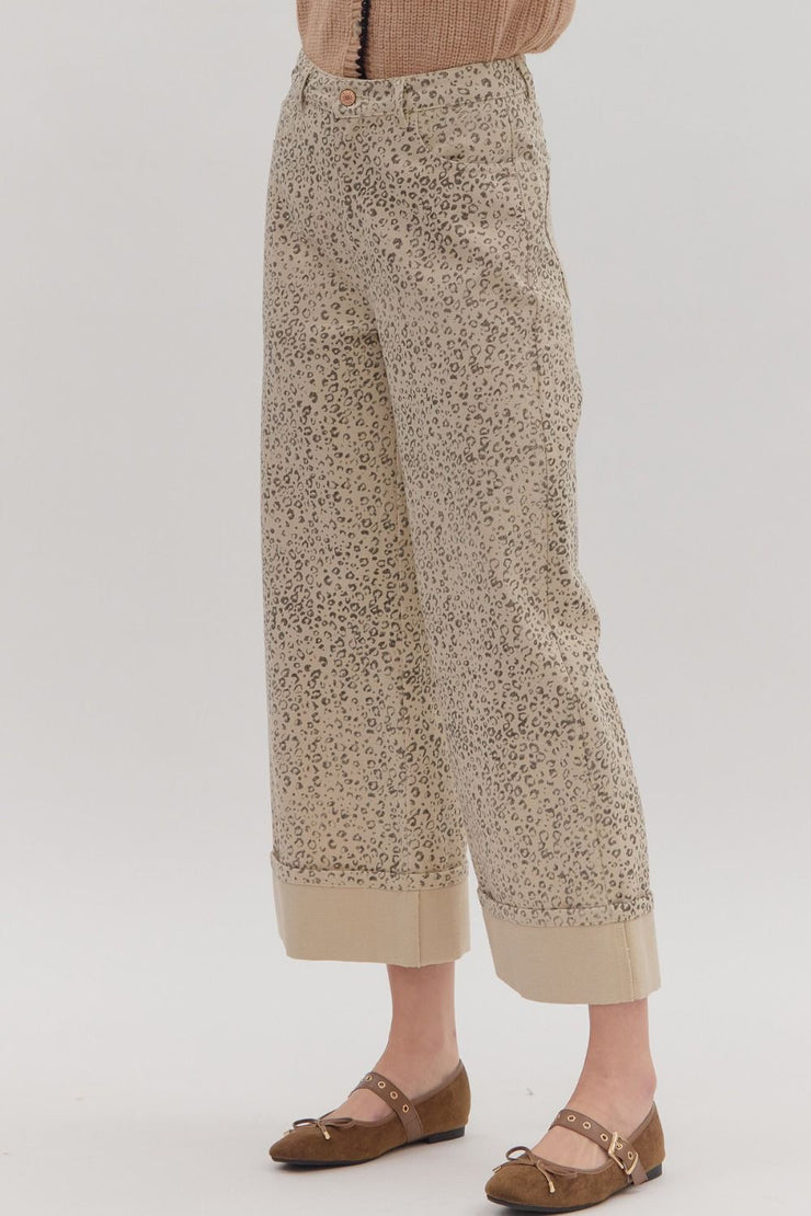 Light Leopard Cuff Pants