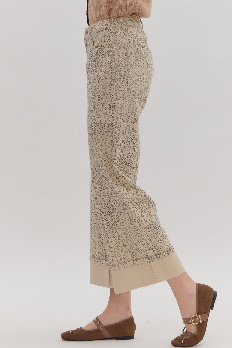 Light Leopard Cuff Pants