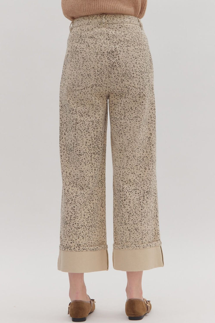 Light Leopard Cuff Pants