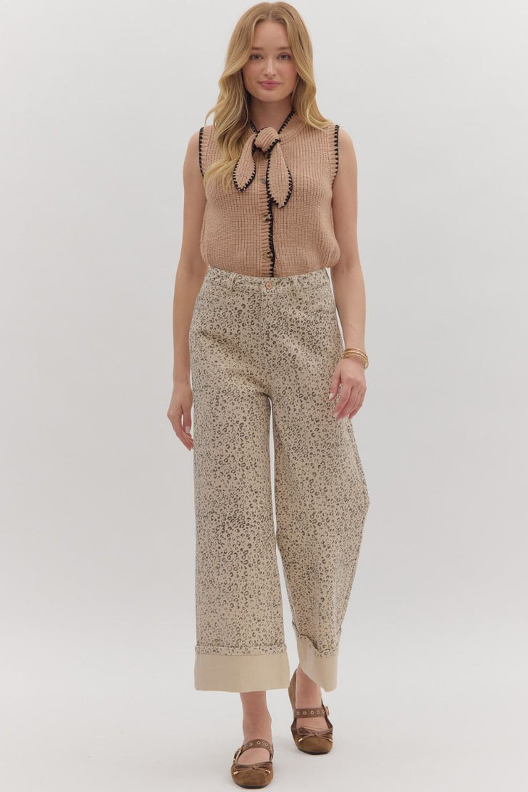 Light Leopard Cuff Pants