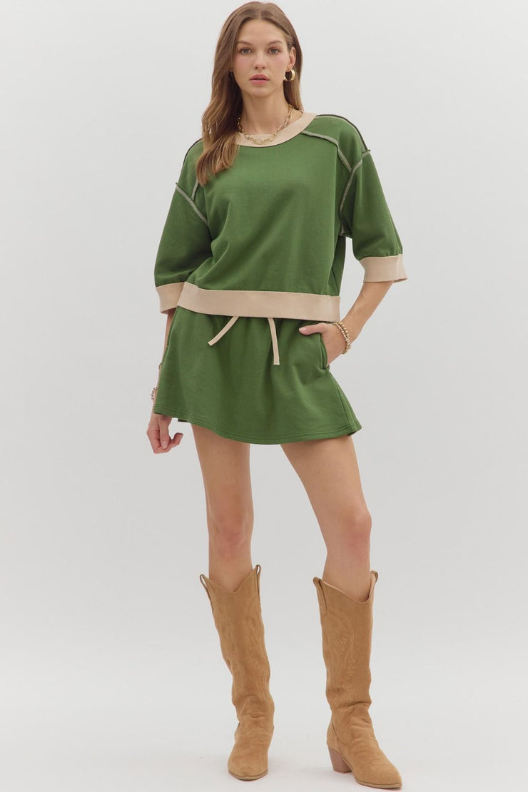 Forest Contrast Skort