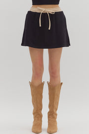 Black Contrast Skort
